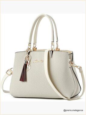 PU Leather Shoulder Satchel Tote Crossbody Bag with Removable Strap